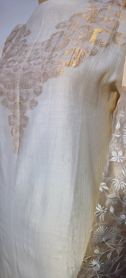 Semi Stitched Formal chanderi Suitset