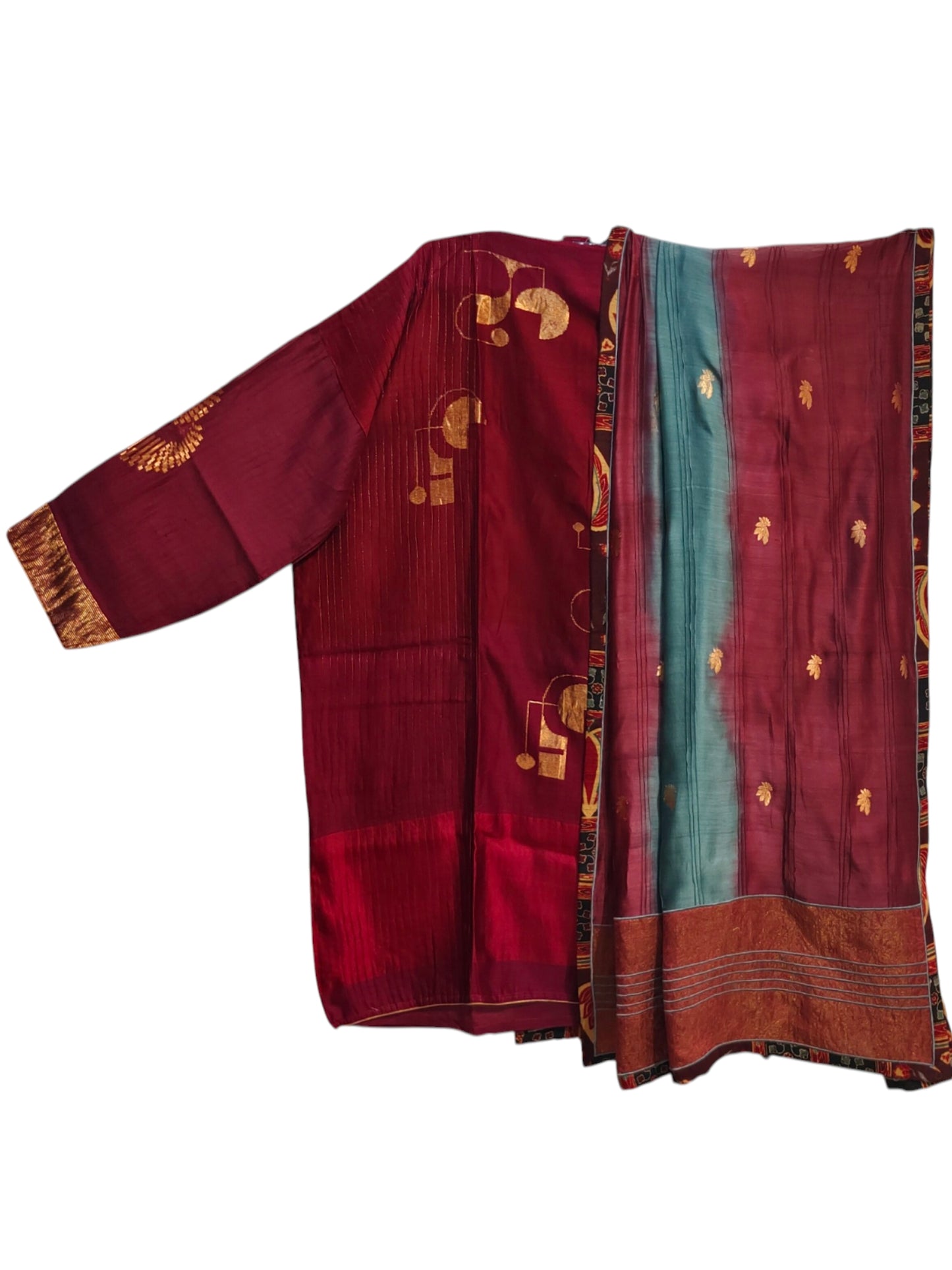 Semi Stitched Chanderi Formal Suitset