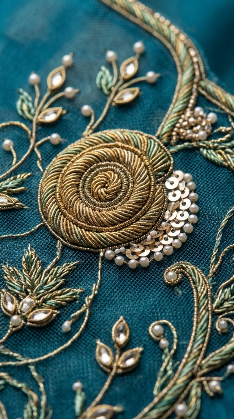 Customised Chanderi Embroidered set