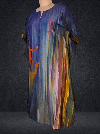 Stitched Chanderi Digital Printed Kaftan VISHAL KAPUR STUDIO