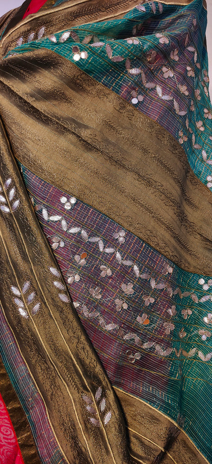 Semi Stitched Formal chanderi Suitset