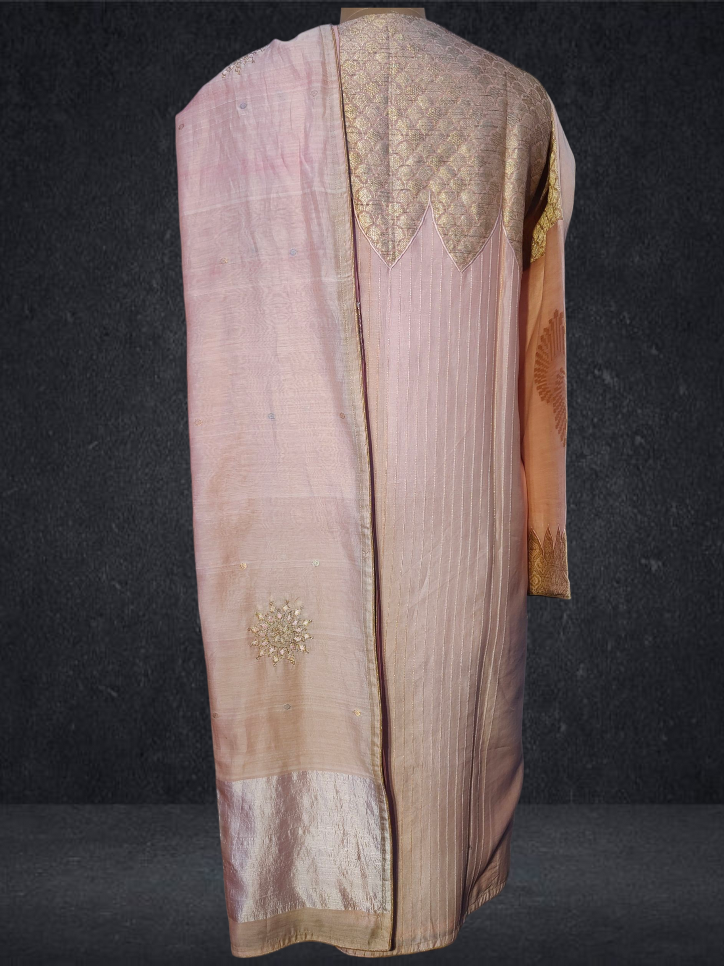 Semi Stitched Formal chanderi Suitset