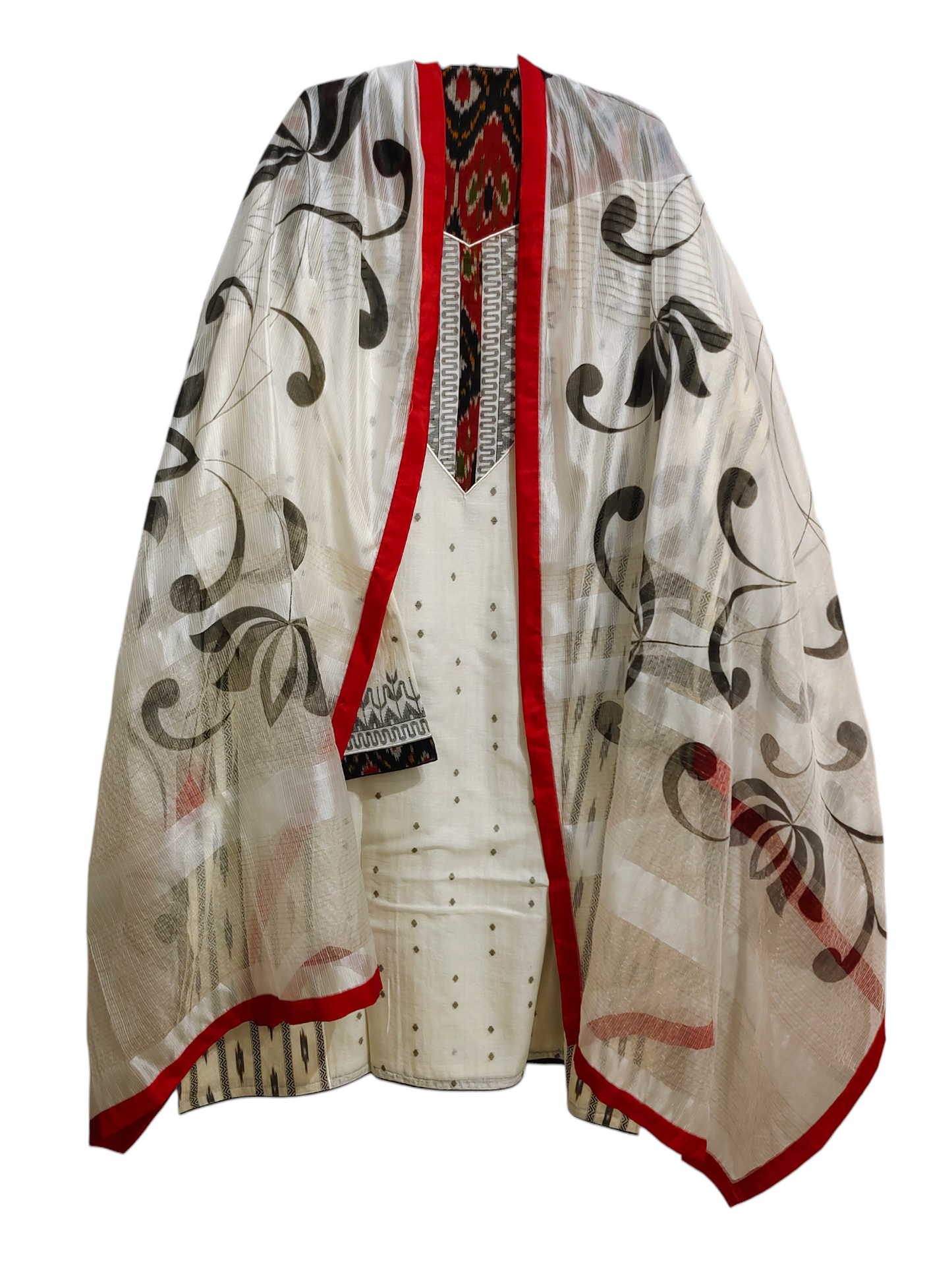 Semi Stitched Formal Jaamdani Suitset