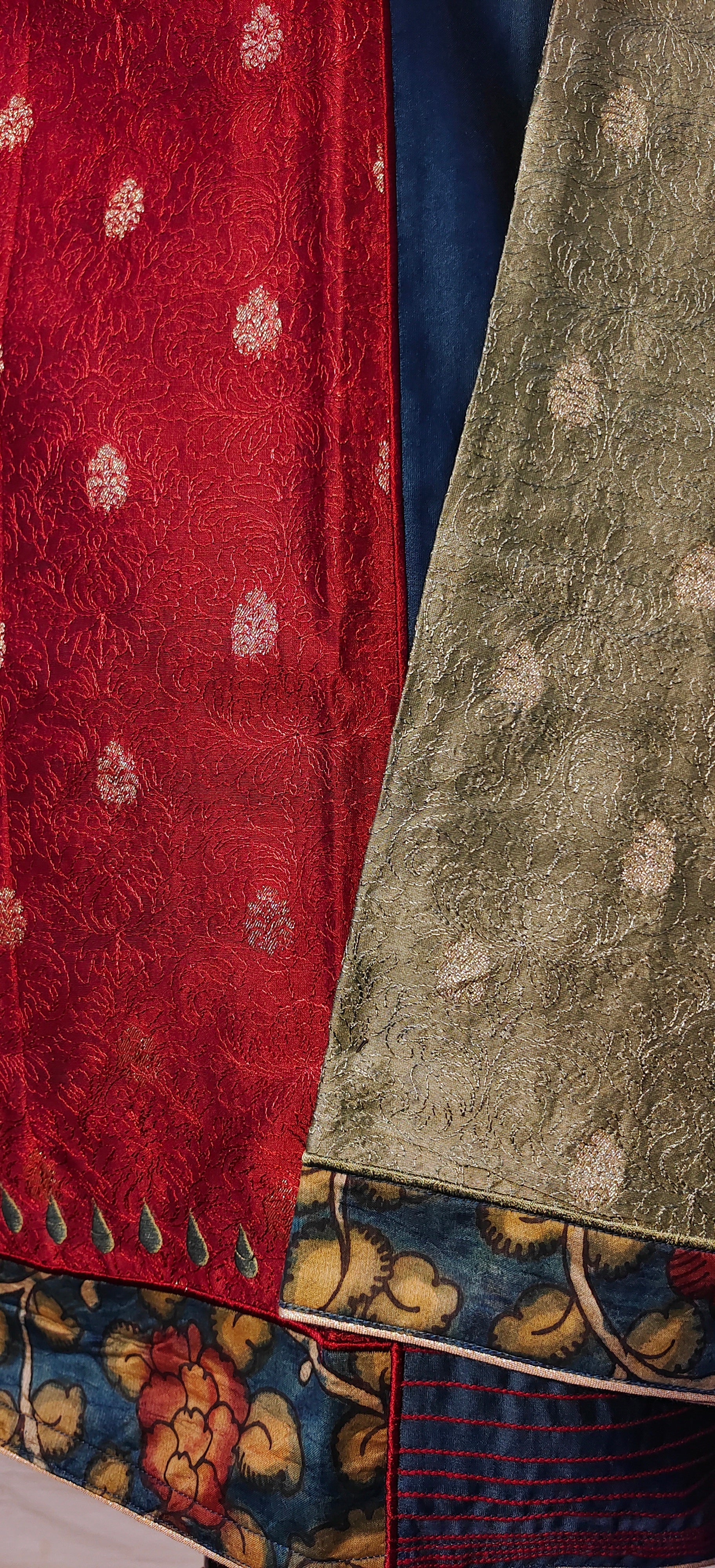 Semi Stitched Kalamkari Short Tunic VISHAL KAPUR STUDIO