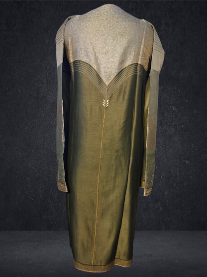 Semistitched Chanderi Zariwoven Kurta