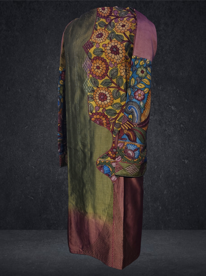 Semi Stitched Chanderi kurta