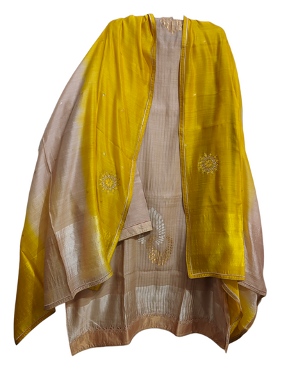 Semi Stitched Formal chanderi Suitset