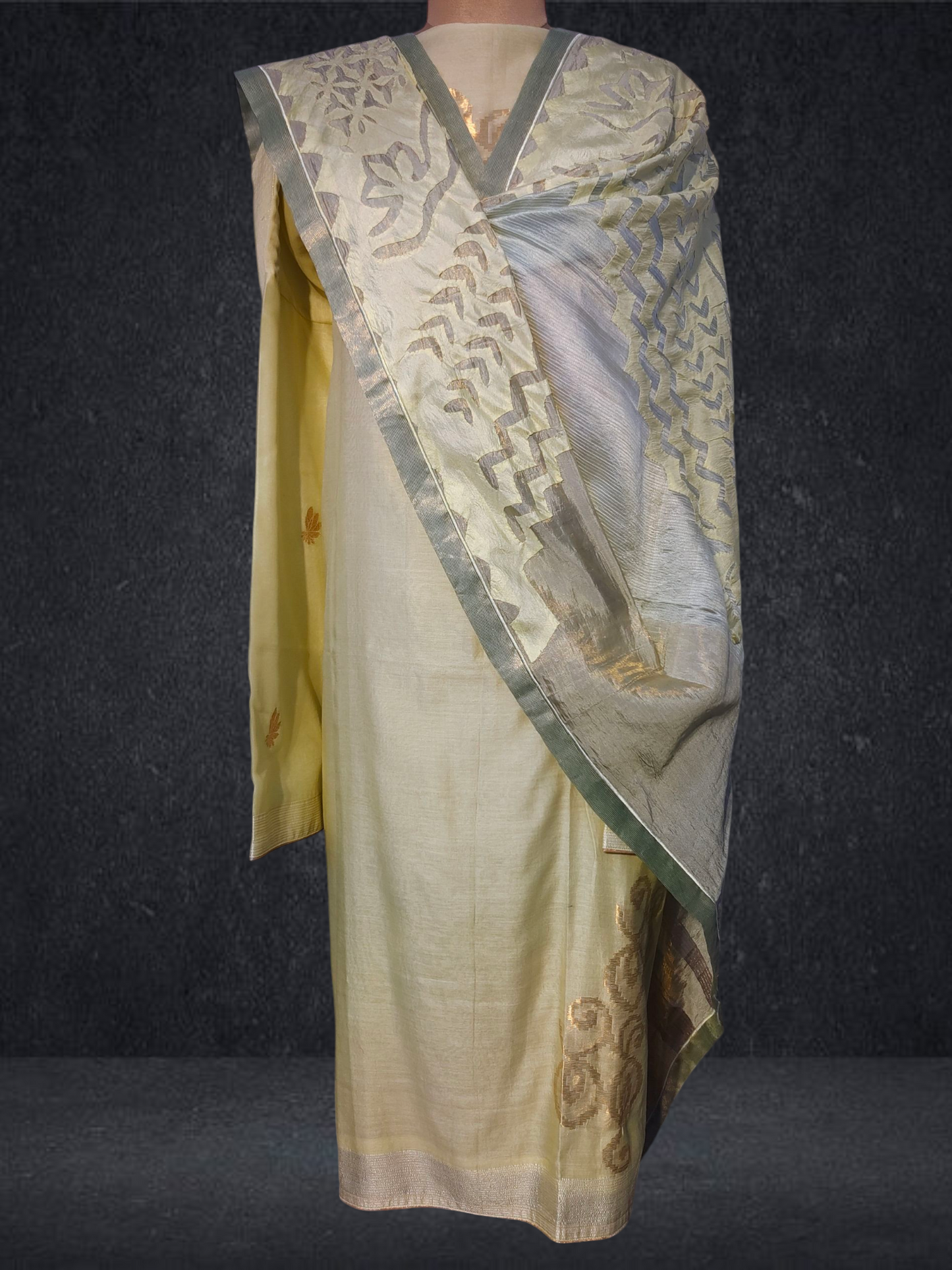 Semi Stitched Formal chanderi Suitset VISHAL KAPUR