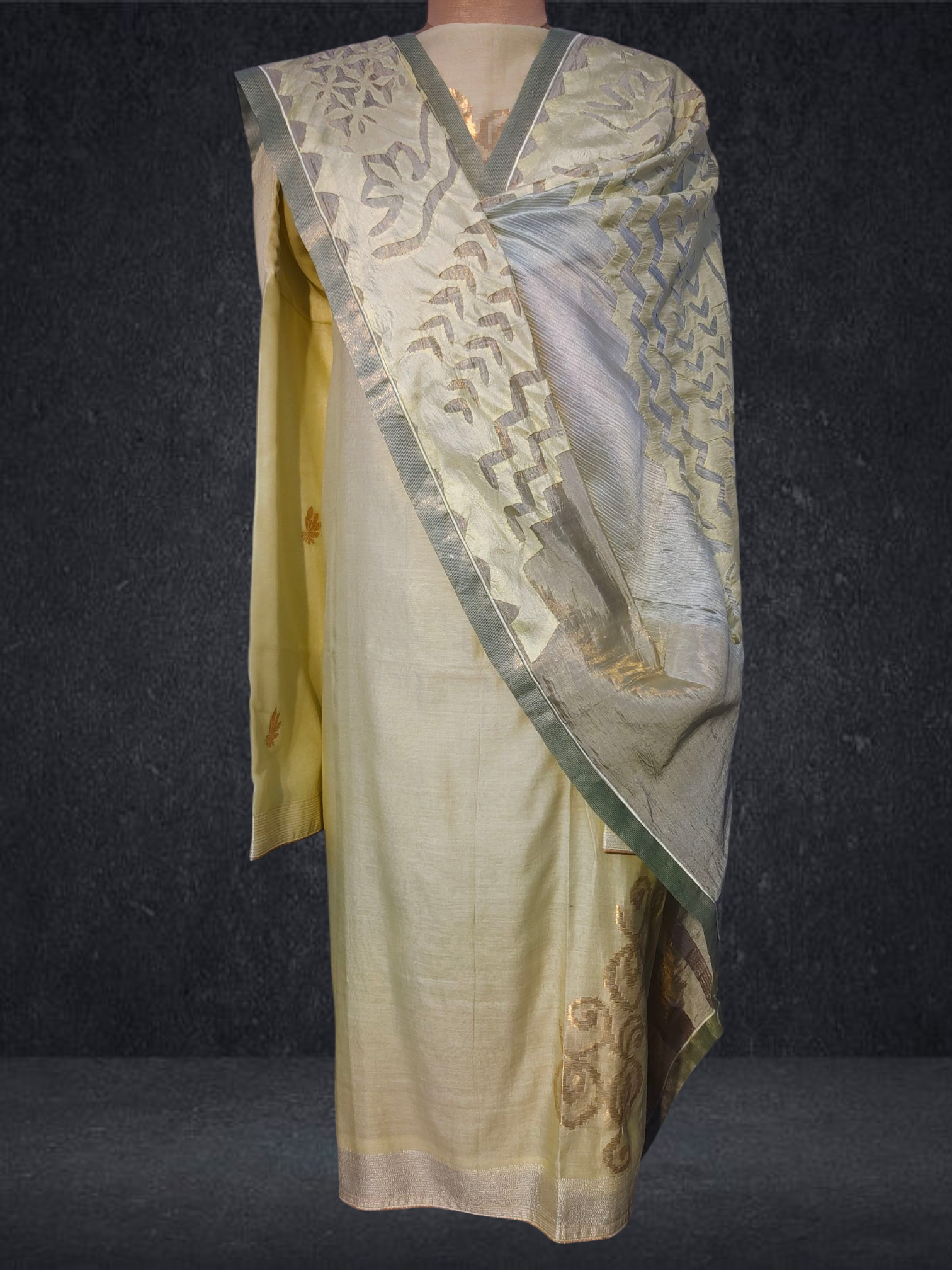Semi Stitched Formal chanderi Suitset VISHAL KAPUR