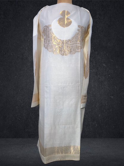 Semi Stitched Formal chanderi Kurta