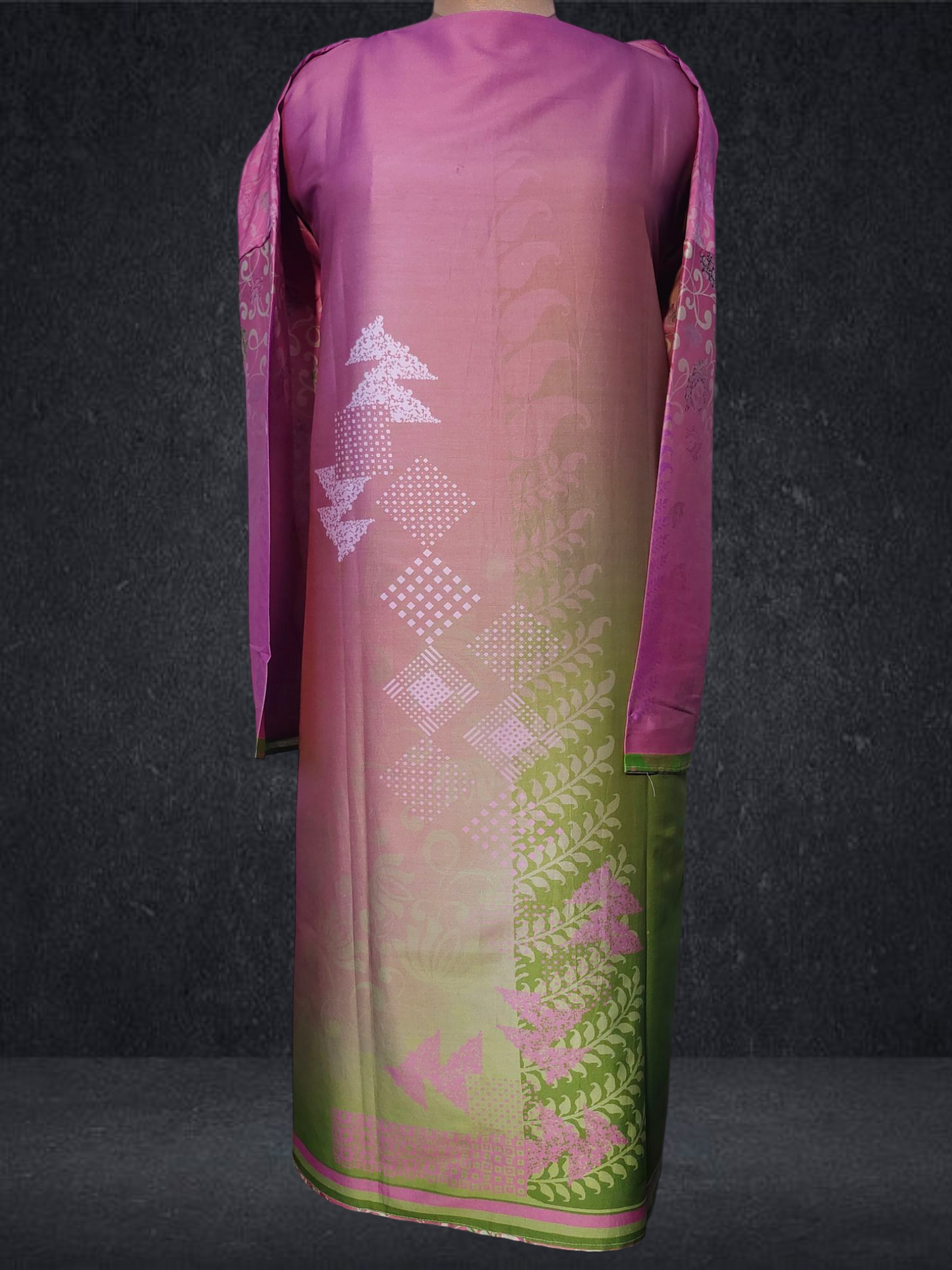 Semi Stitched Chanderi Casual Suitset