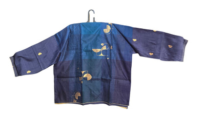 SemiStitched zariwoven peacock blue chanderi Tunic