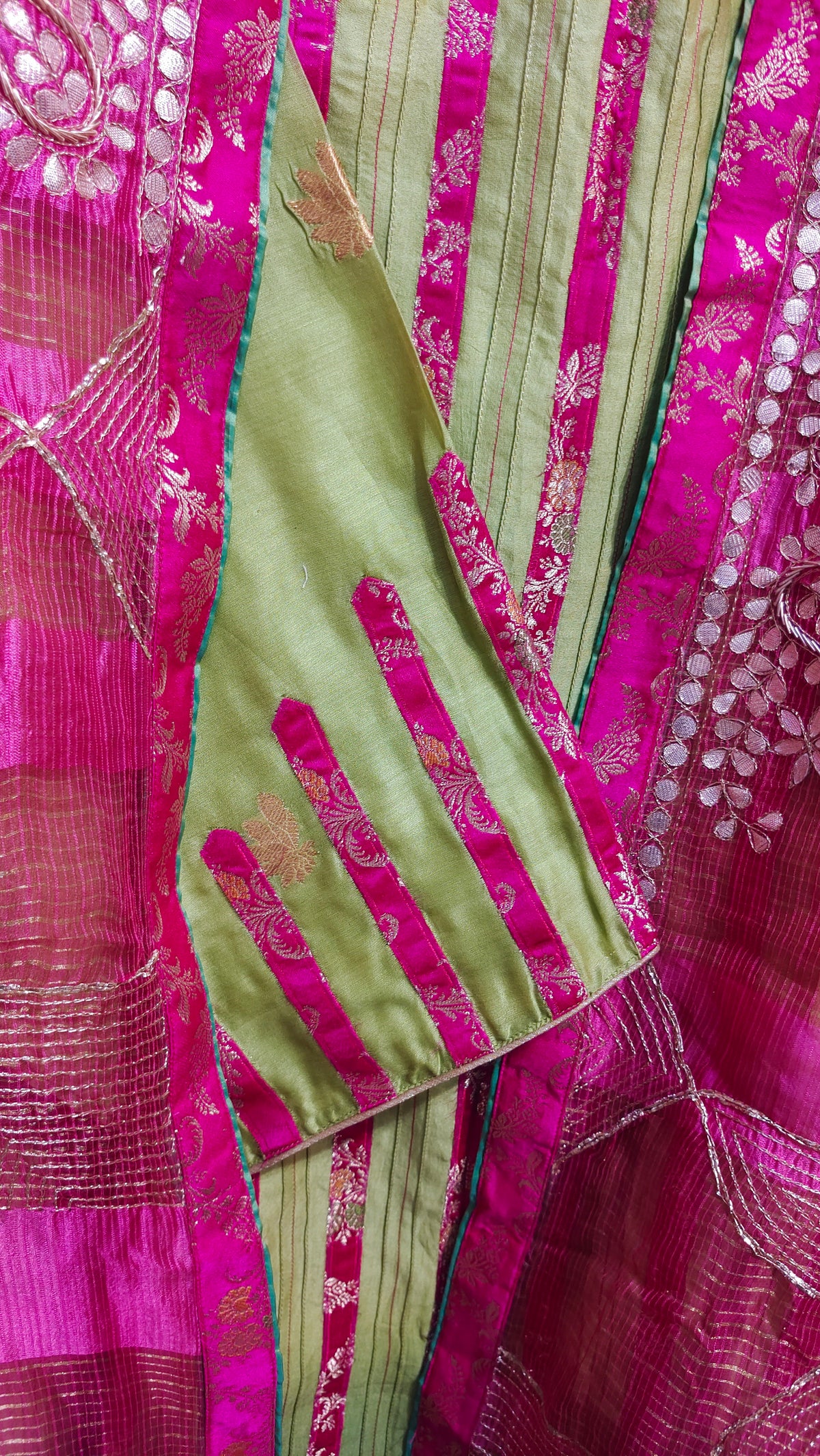 Semi Stitched Chanderi Formal Suitset