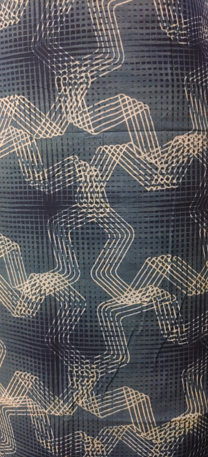 Discharge printed pure cotton Indigo fabric