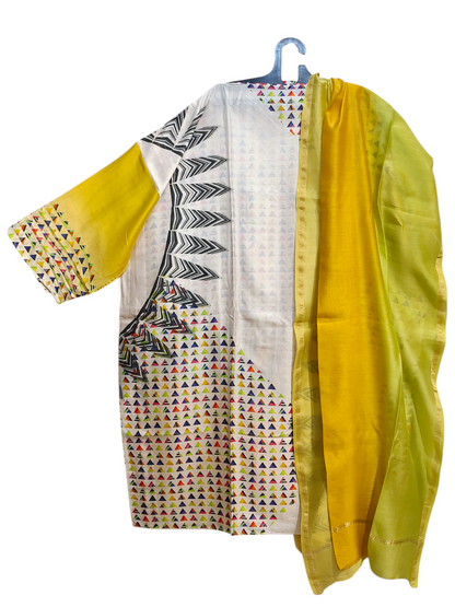 Semi Stitched Chanderi Casual kurta VISHAL KAPUR