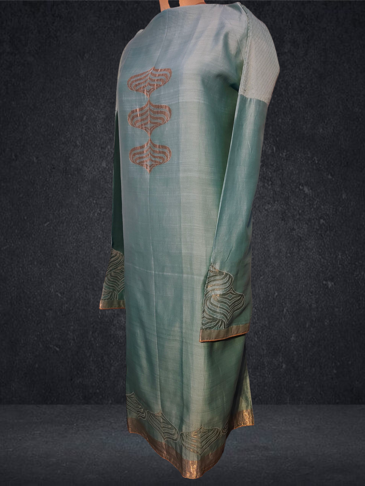 Semi Stitched Formal chanderi Suitset