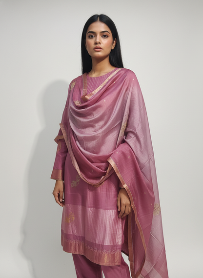 Semi Stitched Formal Chanderi Suitset