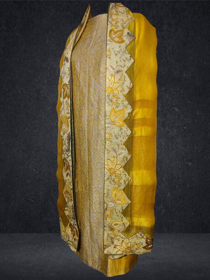 Semi Stitched Formal chanderi Suitset