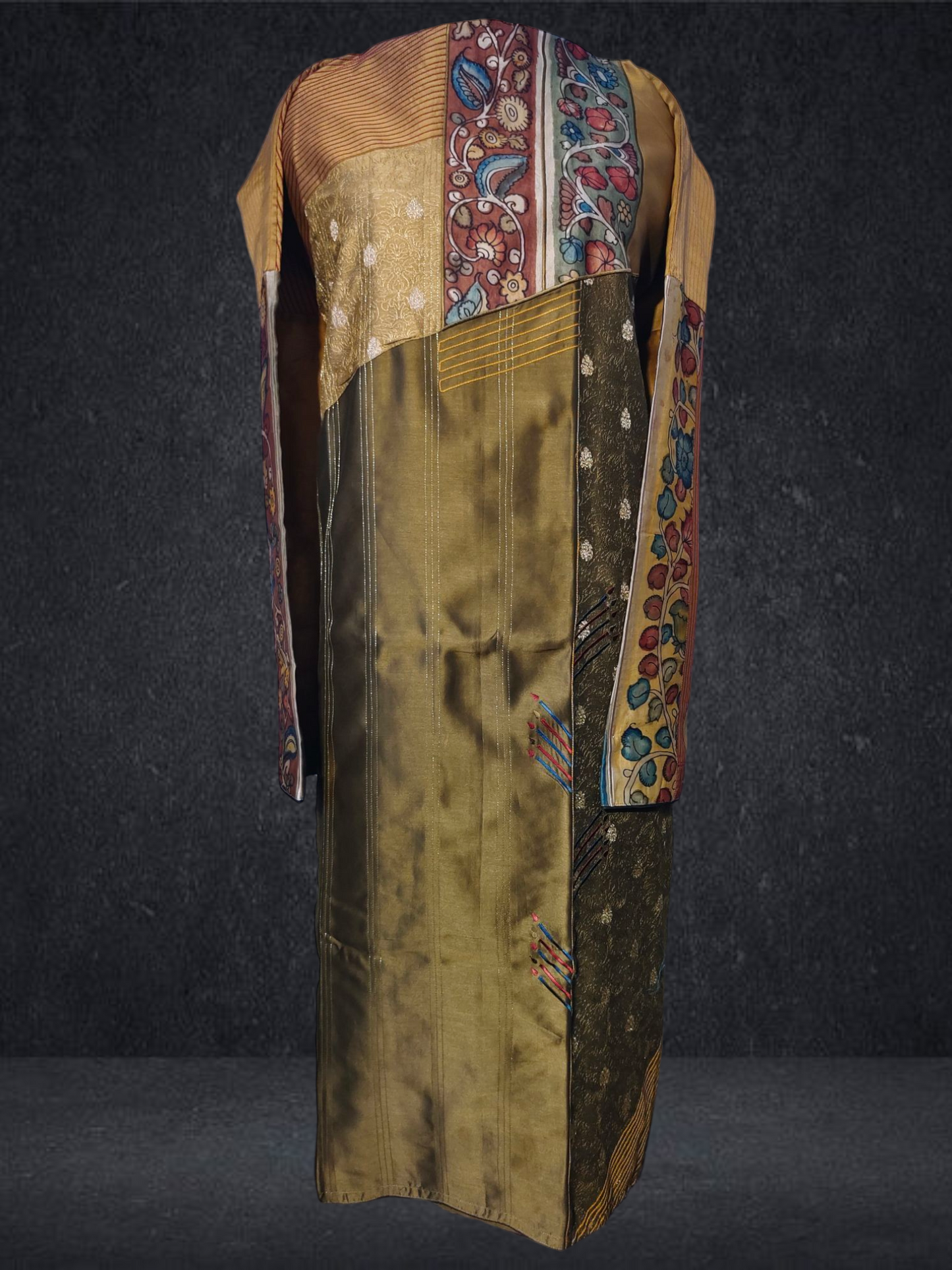 Semi Stitched Chanderi kurta