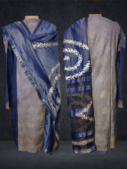 Semi Stitched Formal chanderi Suitset