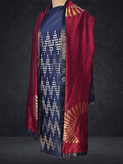 Semi Stitched Chanderi Formal Suitset
