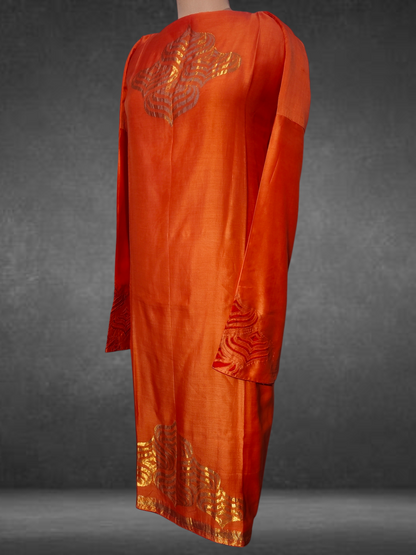 Semi Stitched Formal Chanderi kurta