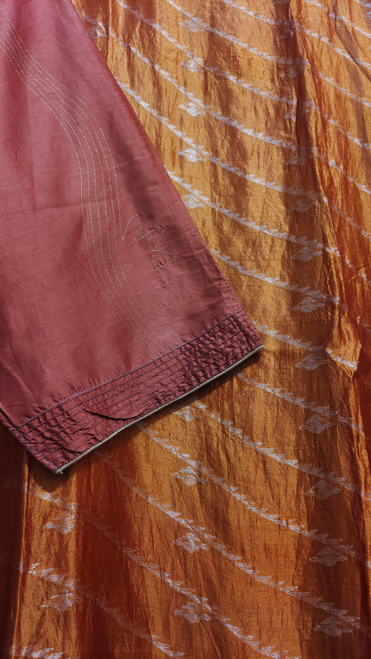 Semi Stitched Chanderi  Formal kurta