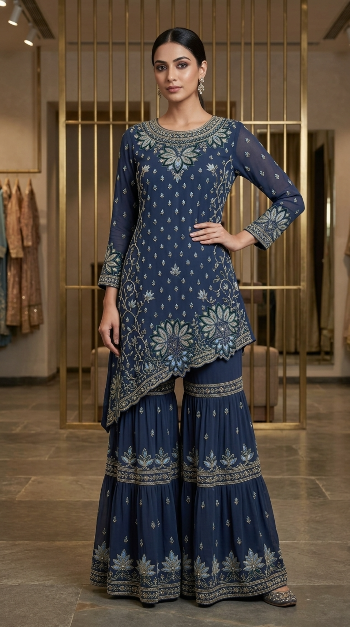 Semi Stitched Chanderi Casual kurta