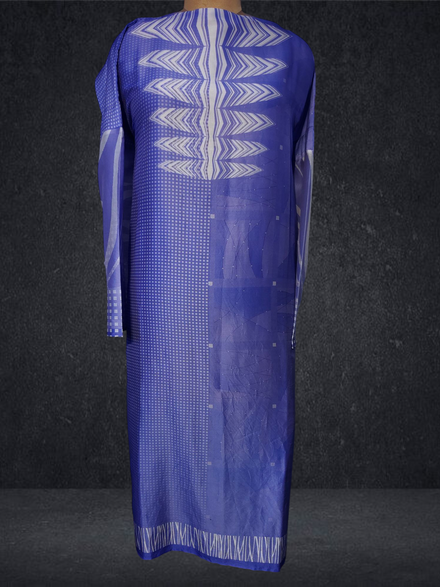 Semistitched chanderi printed kurta