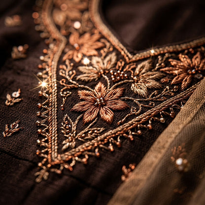 Customised Chanderi Embroidered set