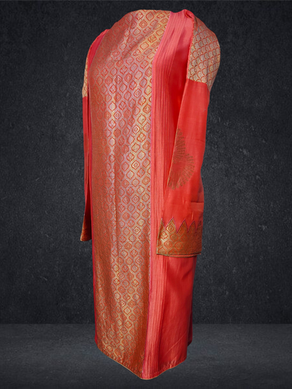 Semi Stitched Formal chanderi Suitset