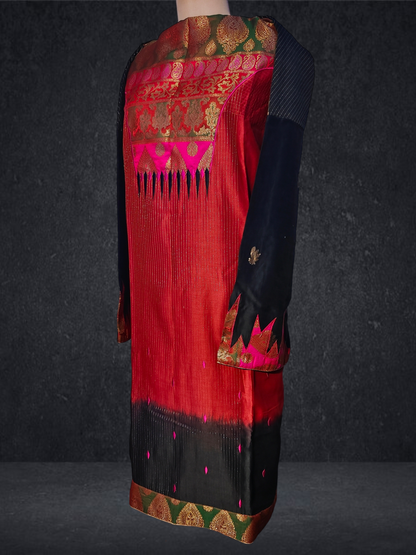 Semi Stitched Chanderi kurta