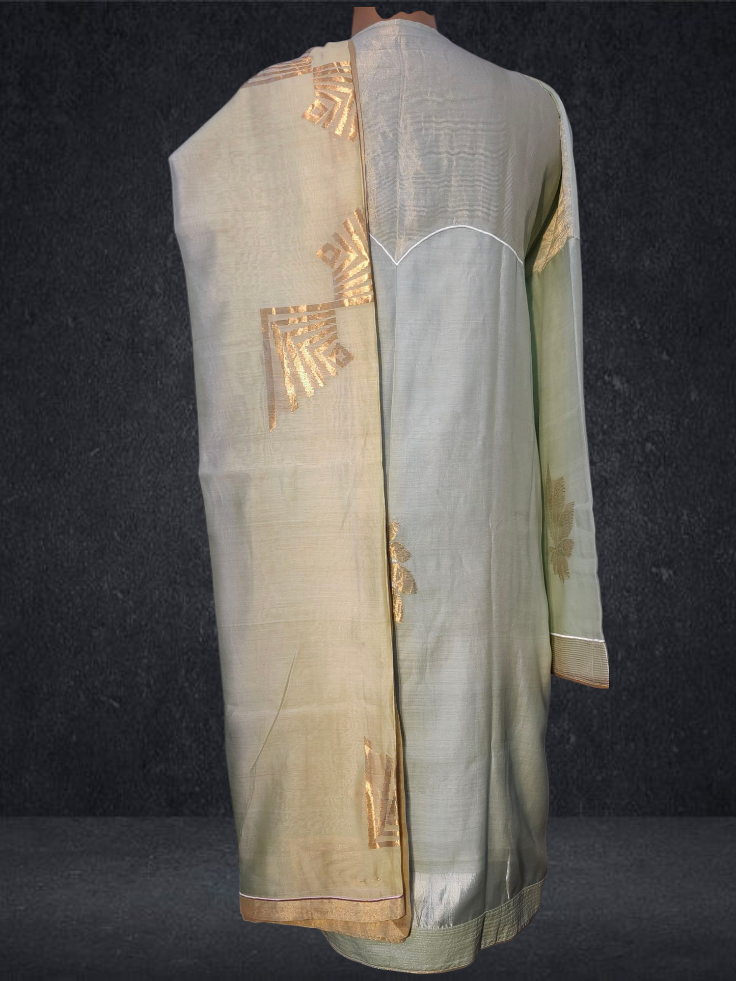 Semi Stitched Formal chanderi Suitset