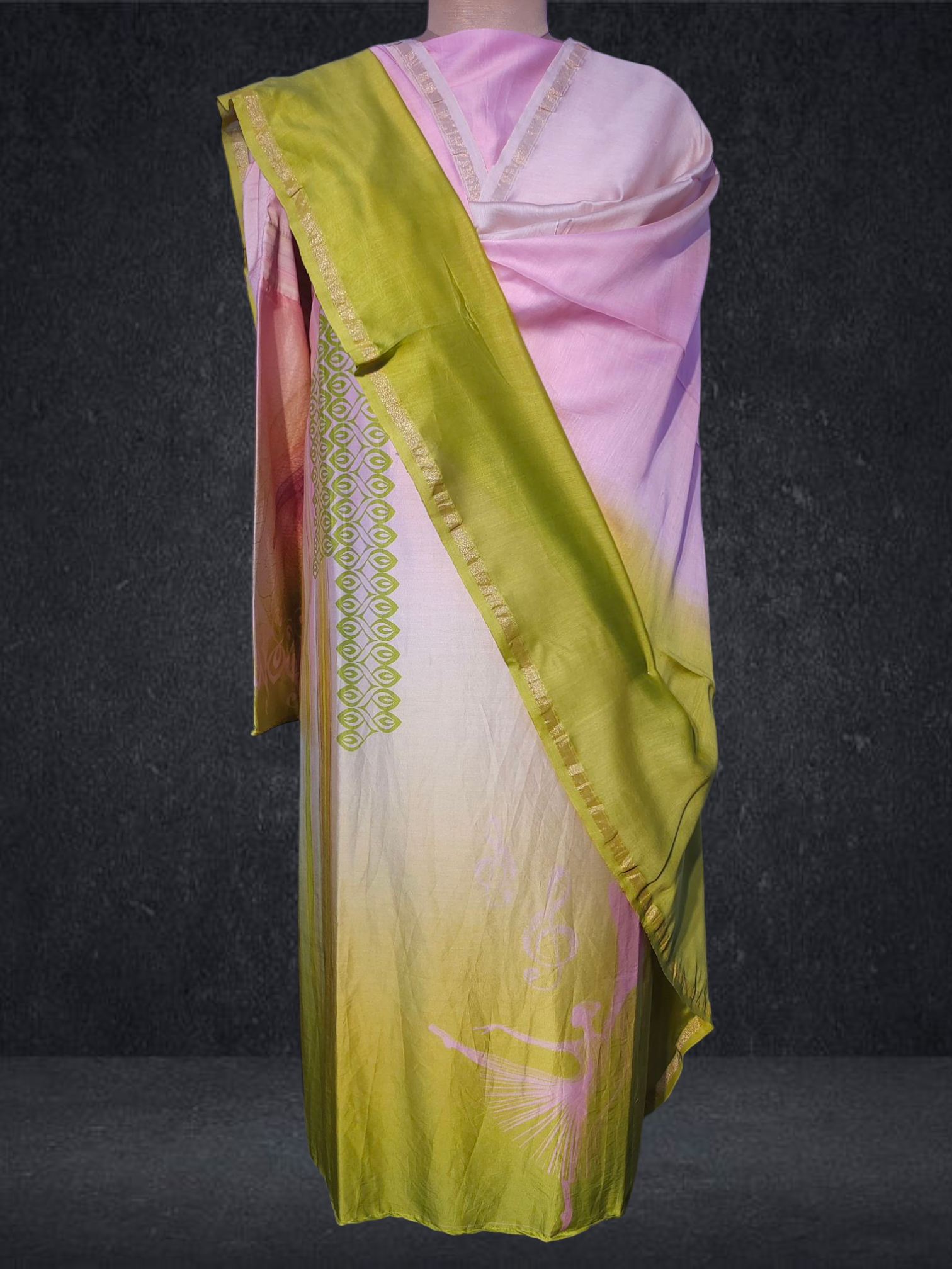 Semi Stitched Chanderi Casual Suitset VISHAL KAPUR