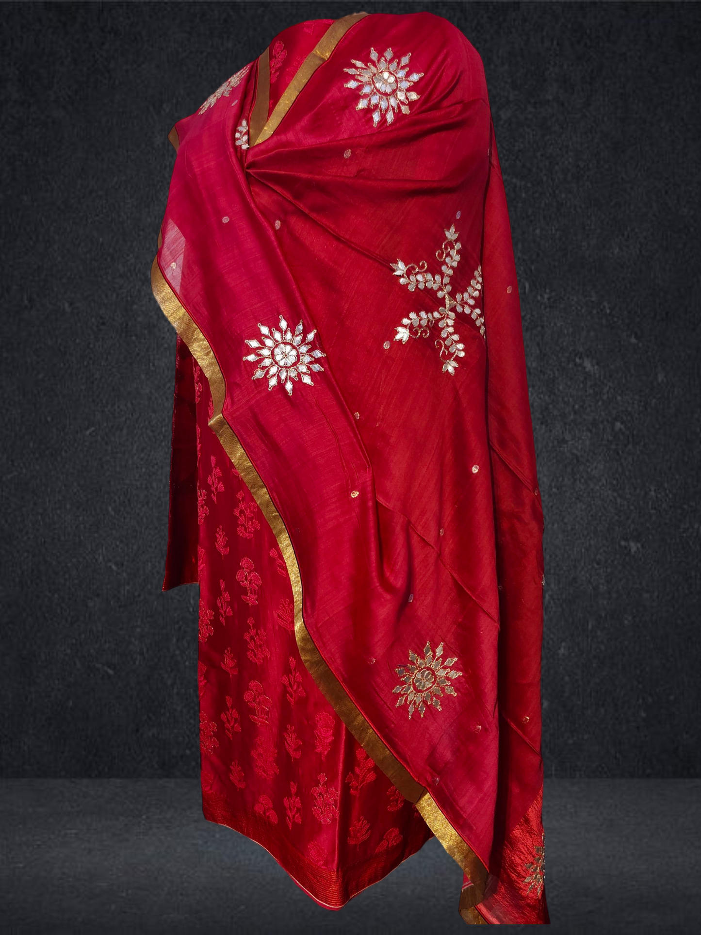 Semi Stitched Formal chanderi Suitset