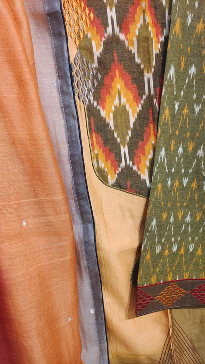 Semi Stitched Formal chanderi Suitset