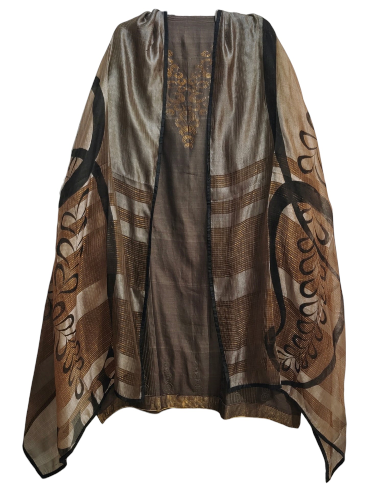Semi Stitched Chanderi Formal Suitset