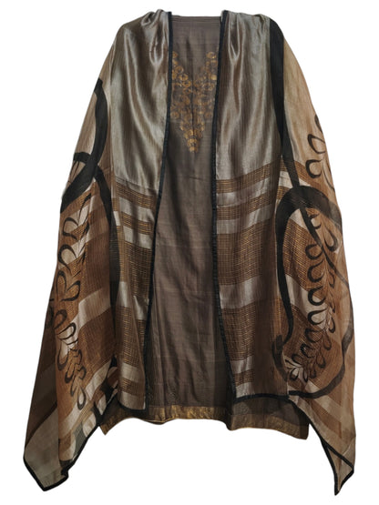Semi Stitched Chanderi Formal Suitset