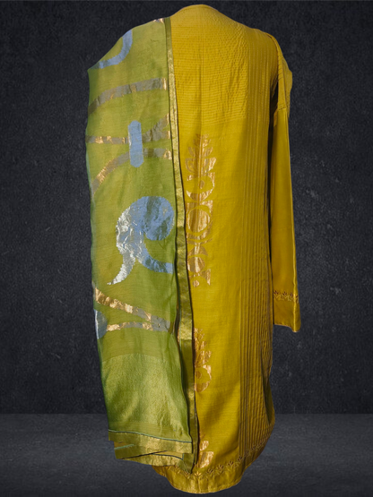 Semi Stitched Formal chanderi Suitset
