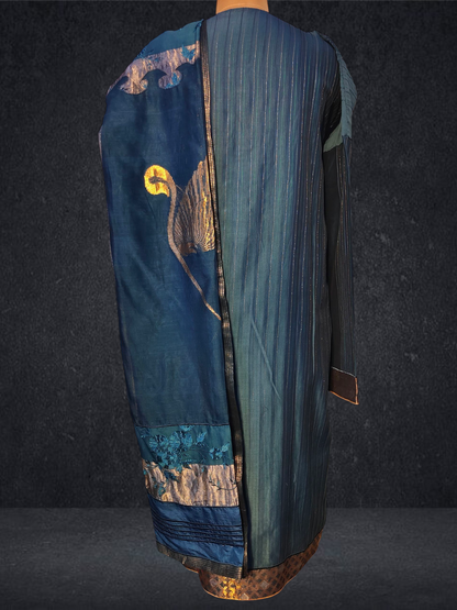 Semi Stitched Formal chanderi Suitset