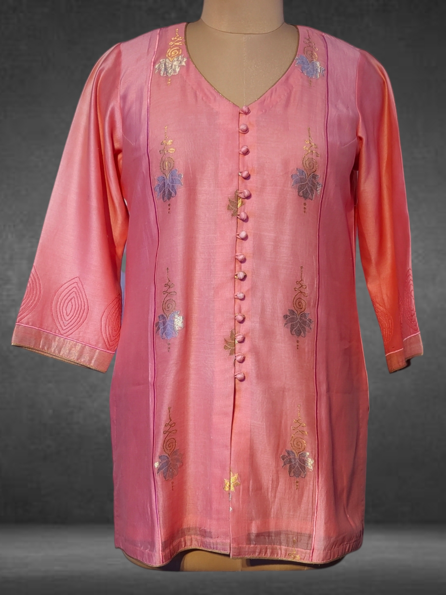 Stitched Chanderi Zariwoven Short Tunic