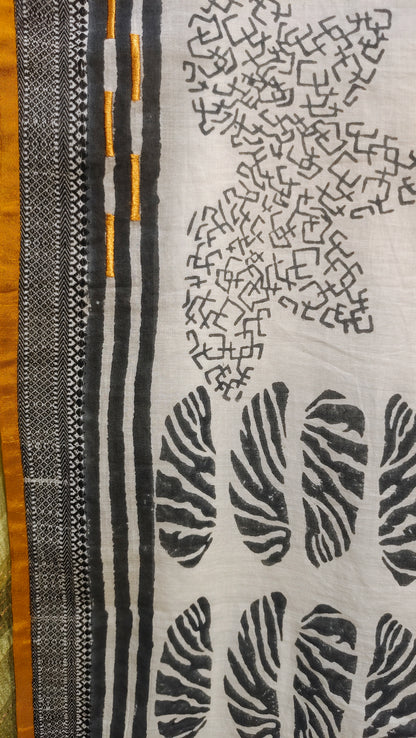 Cotton Casual Block Printed Saree
