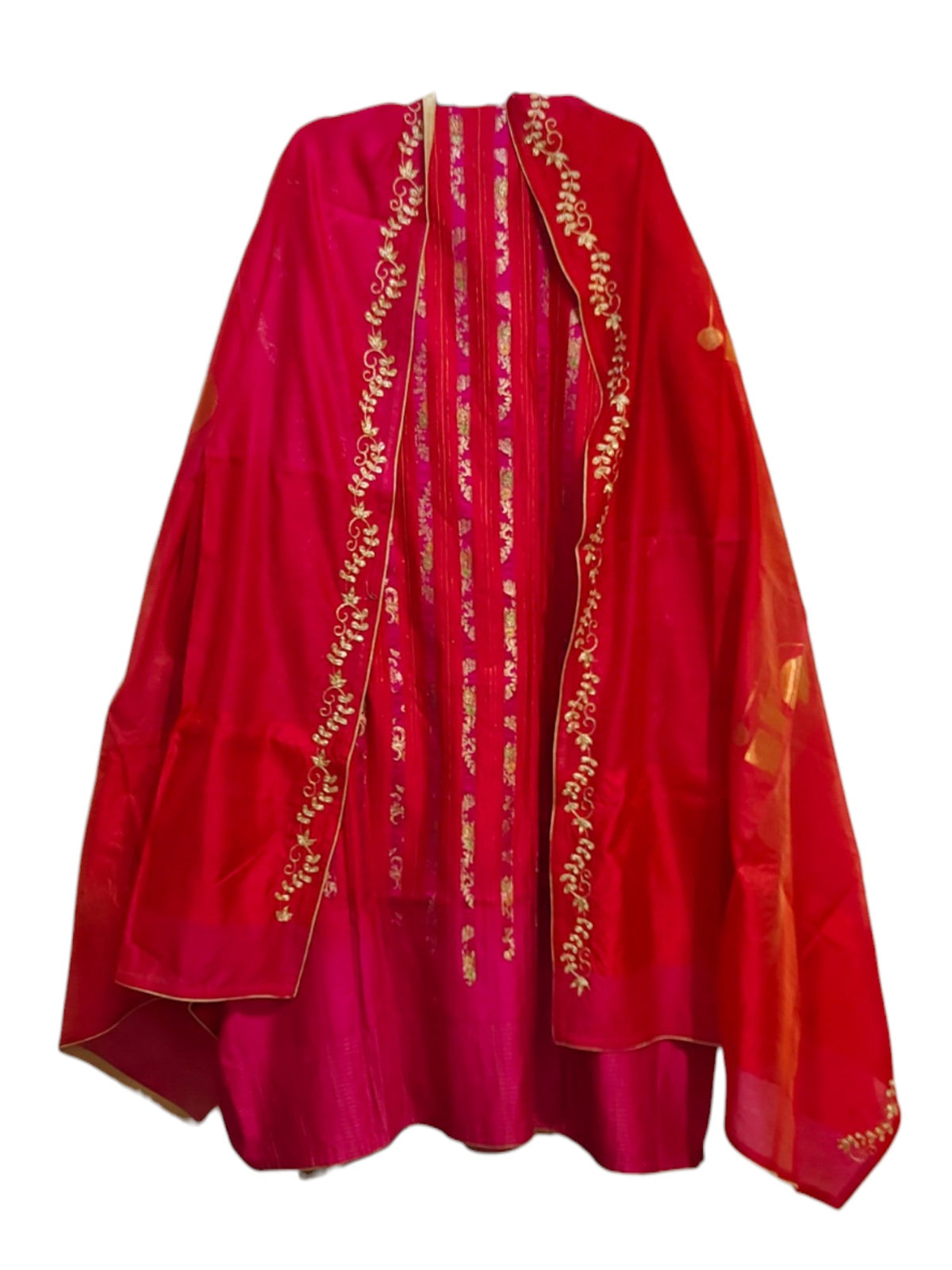 Semi Stitched Chanderi Formal Suitset