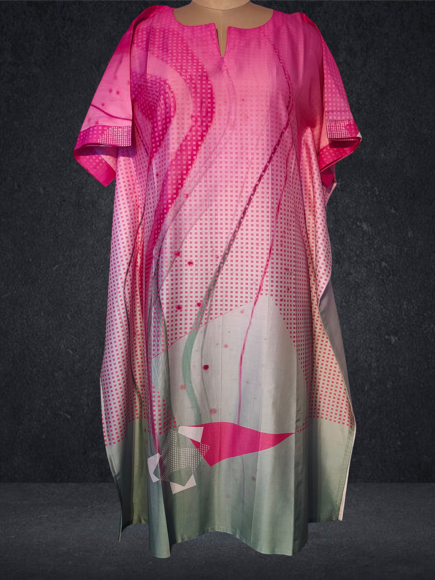 Stitched Chanderi Digital Printed Kaftan VISHAL KAPUR STUDIO