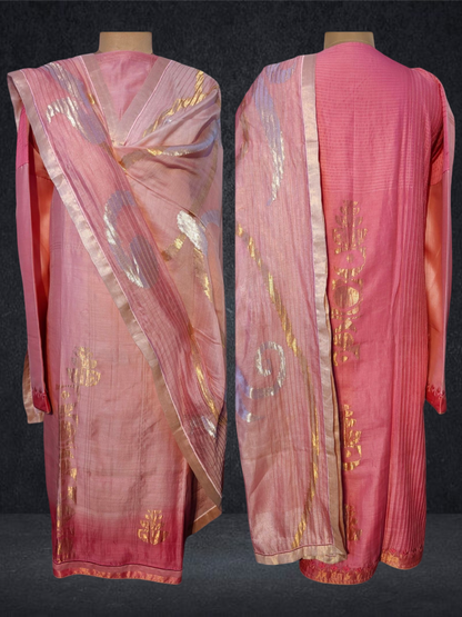 Semi Stitched Chanderi Formal Suitset