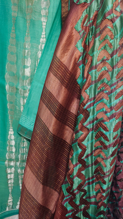Semi Stitched Chanderi Formal Suitset