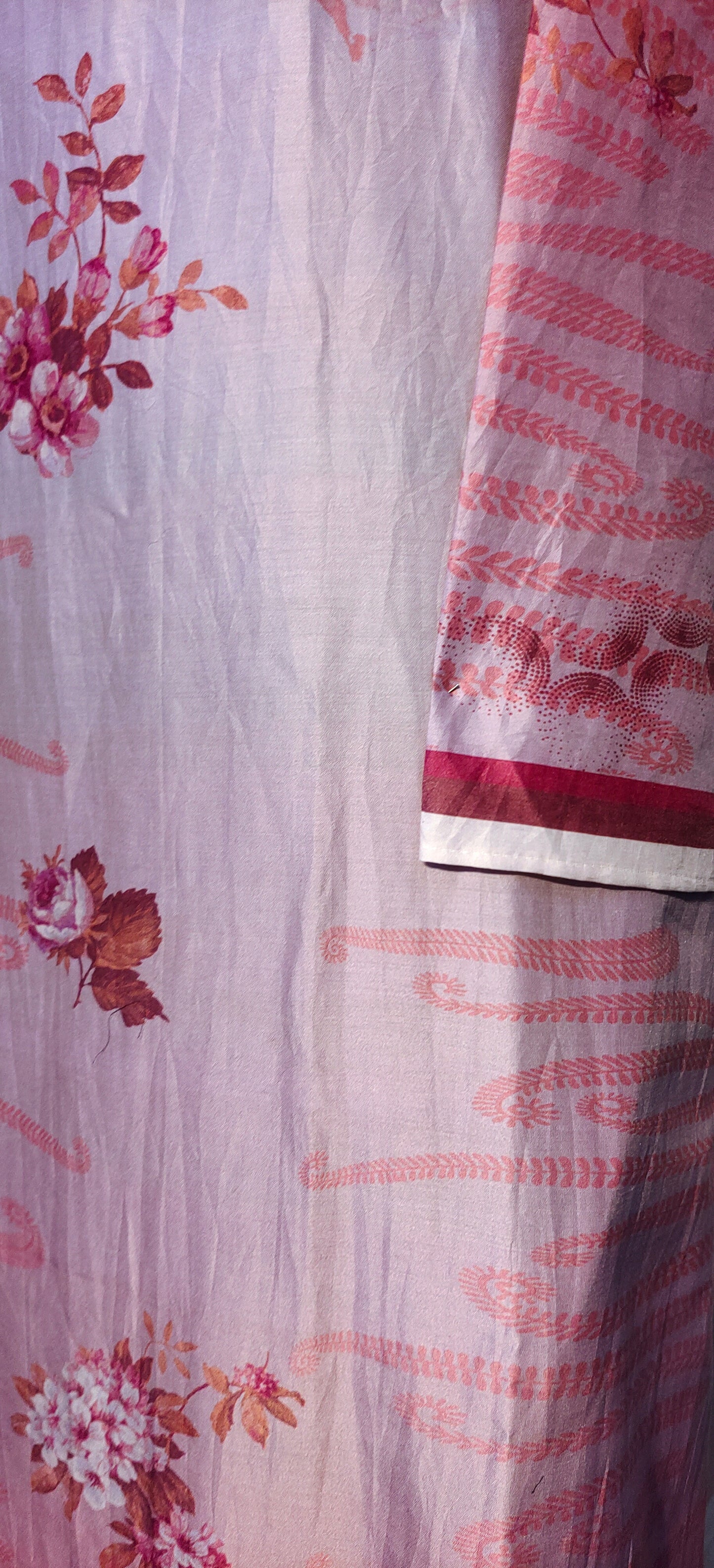 Semi Stitched Chanderi Casual Suitset