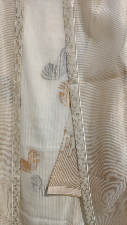 Semi Stitched Formal chanderi Suitset