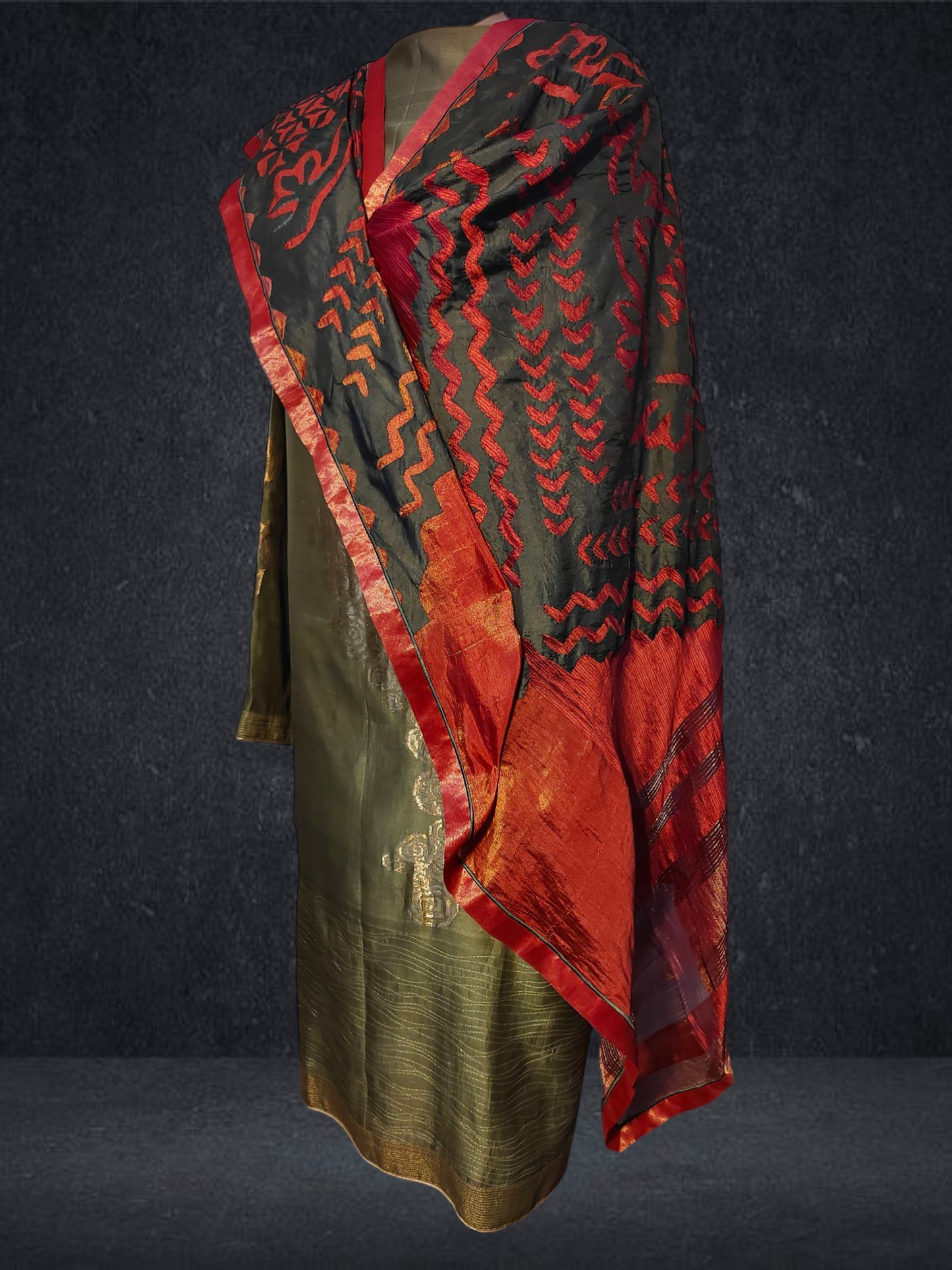 Semi Stitched Formal chanderi Suitset