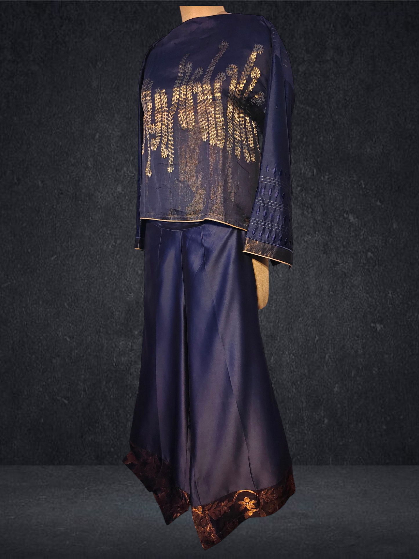 Stitched Chanderi Long Dress